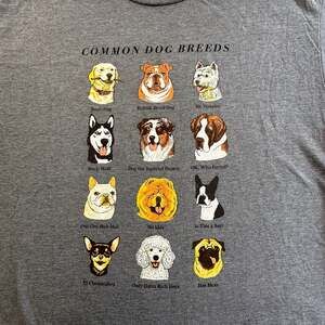 Funny Common Dog Breeds Graphic T-Shirt Heather Grey, XL